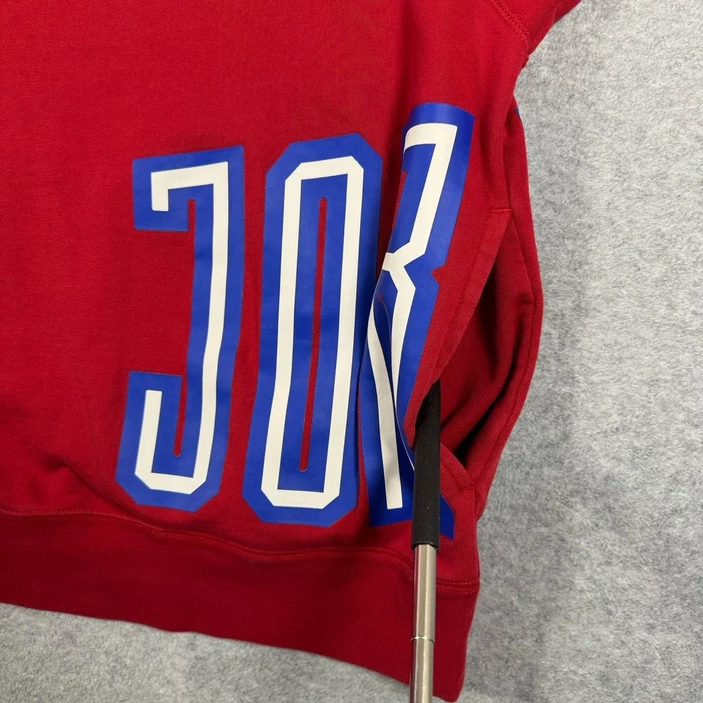Jordan Jumpman Hoodie 2XL Red JOR DAN Spellout Pullover Basketball Sweatshirt